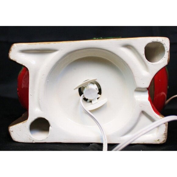 Roman 10'' Santa Sleigh Riding Ceramic Light Up Figure Ball Bear Present Holiday - Picture 10 of 10